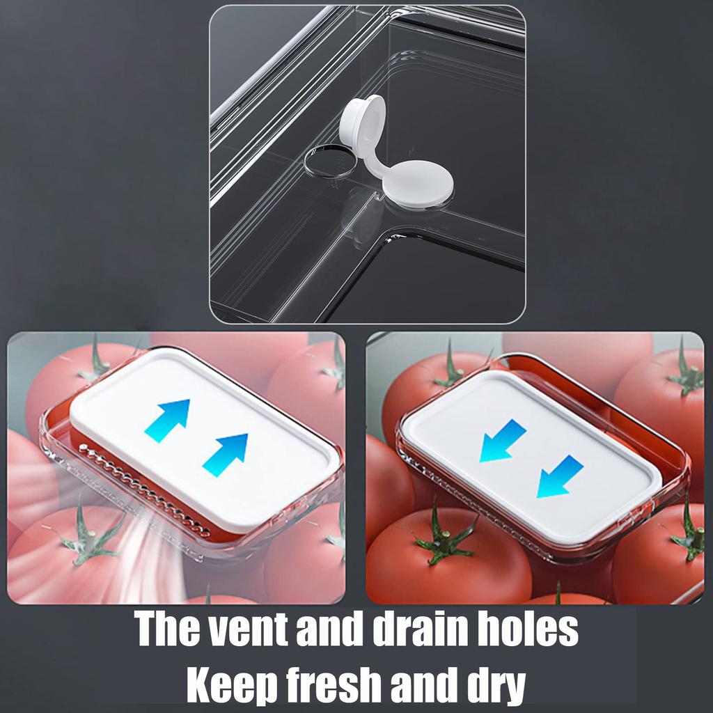 Refrigerator Organizer, Pantry Organization and Storage Bins,Plastic Stackable Storage Bins with Drawers, for Fridge Kitchen