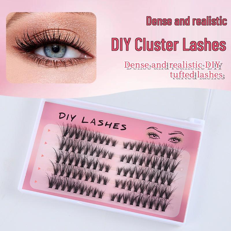 Selbstklebende 3D-Cluster-Wimpern 'Fluffy Fox Eye' - Europäischer & Amerikanischer Stil