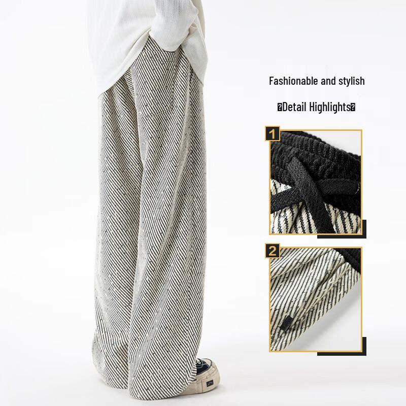 JEEP SPIRIT Men's Loose Straight Thickened Casual Sweatpants