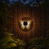 Solar Wall Light, Metal Butterfly Solar Light, Butterfly Pattern Projection Lamp, Outdoor Waterproof Fence Light for Yard Patio Garden Backyard Post