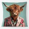 Fashion Chic Floral Animals Posters Cushion Cover Tiger Leopard Highland Cow Cockatoo Cat Dog Print Pillow Case