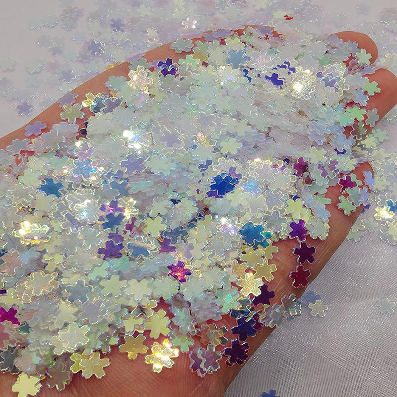 

Прозрачный точечный золотой блестящий макияж для глаз и украшения ногтей с блестящими бусинами для поделок своими руками 5mm Sakura - 10g/bag золотой/прозрачный