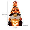 LED Glowing Halloween Gnome Statue Multi-Purpose Vintage Halloween Figurines Gnome Pumpkin Lantern Ornaments for Home Decor