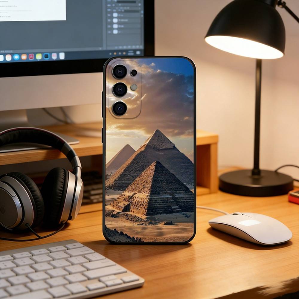 The Pyramids of Giza Phone Case For Samsung S25,S24,S21,S22,S23,S30,Ultra,S20,Plus,Fe,Soft Silicone Black Cover