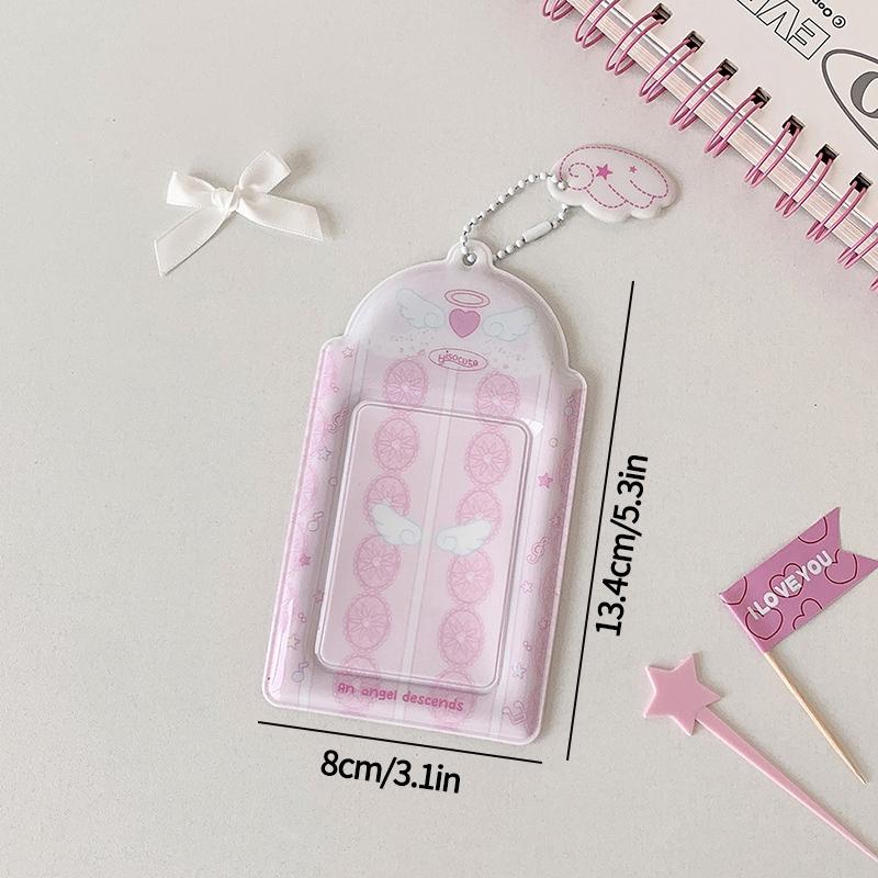 3Inch Photocard Holder Creative Idol Card Protective Sleeves Kpop Photo Protector Keychain Bag Pendant School Stationery Present
