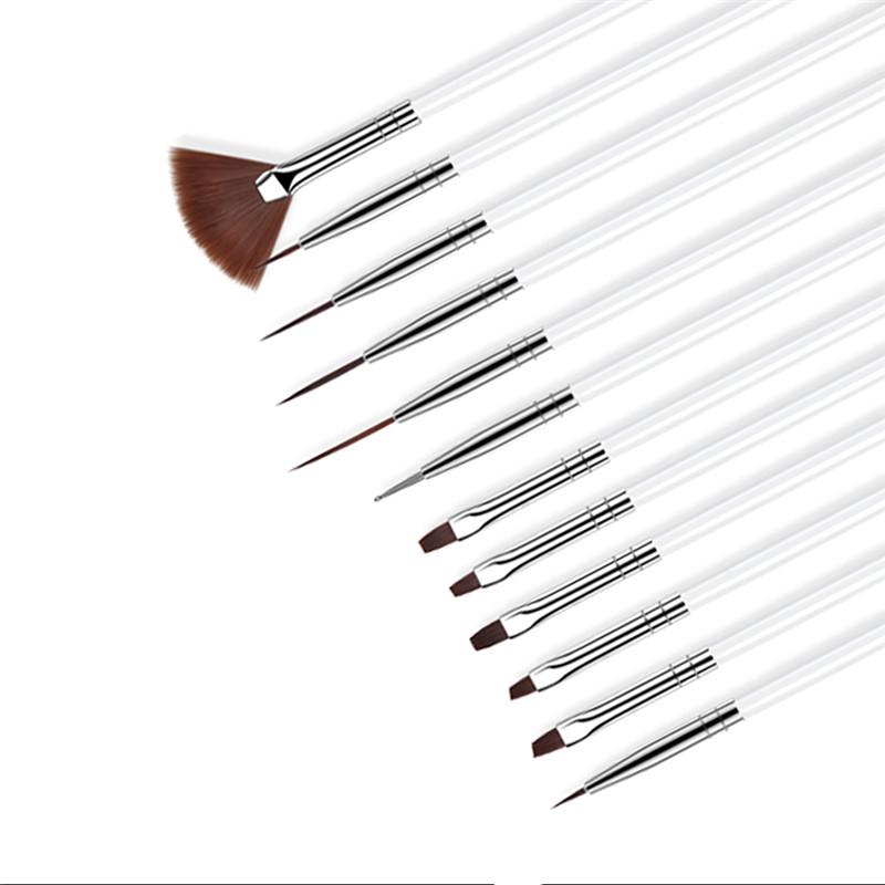 15pcs Dotting & Line Drawing Nail Art Brush Set Gel Polish Dot Pen Detailing Striper Brushes Manicure Decorating Kit Tools