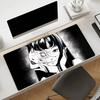 Antislip Gaming Desk Mat with Stitched EdgesVintage Horror Manga Style Spiral Girl Face Design Large Mouse Pad for Home Office