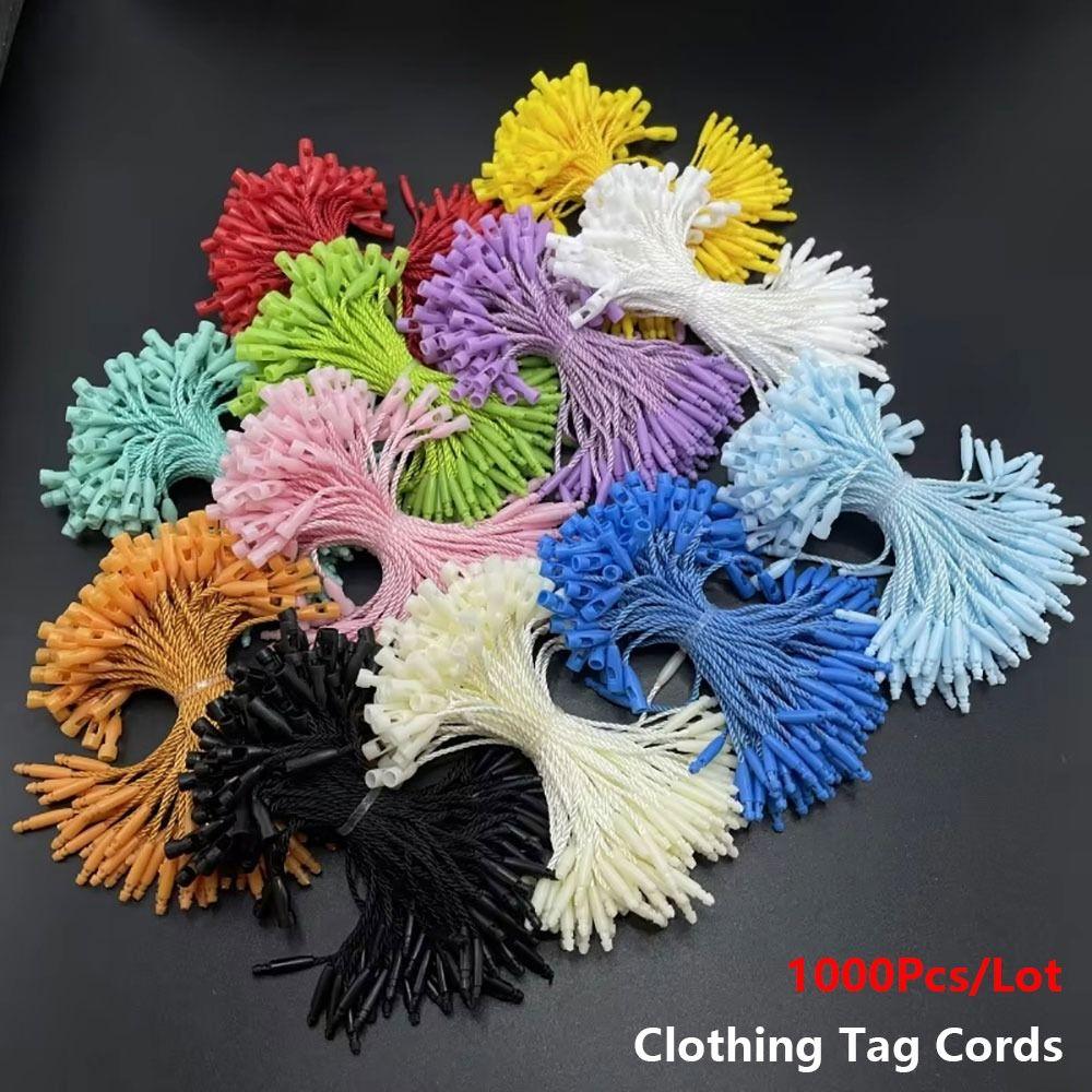 1000 Peças/lote Comprimento 8cm Corda para Etiqueta de Roupa Fixadores de Amarração de Poliéster Cordões para Etiqueta Acessórios para Etiquetas de Roupa DIY