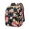 Large Capacity Waterproof Diaper Bag Backpack Moms - Oxford Fabric With Floral Print Magnetic Multiple Compartments