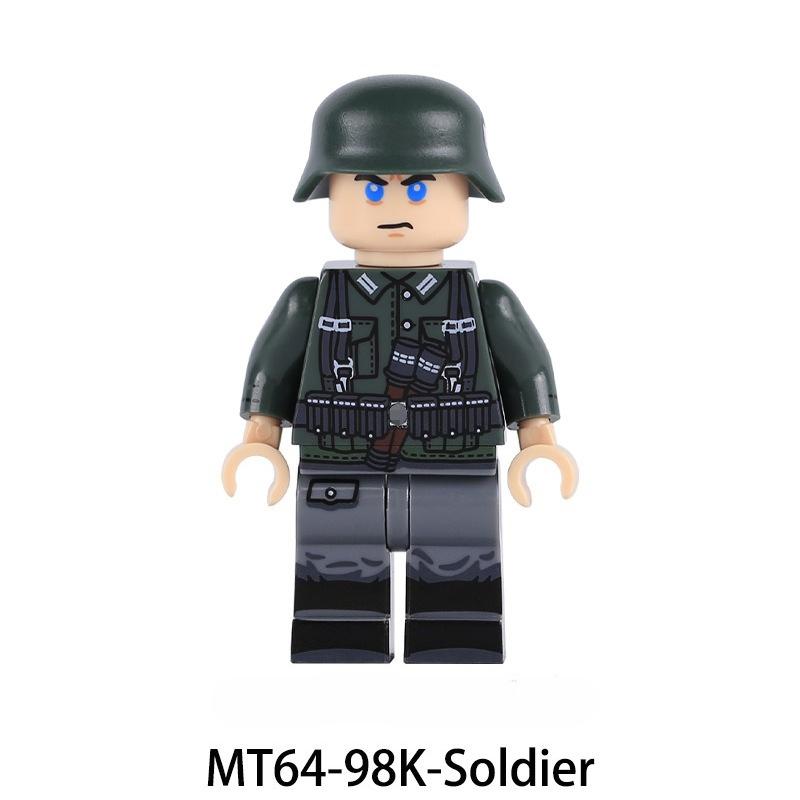 WW2  Army Navy Soldiers Building Blocks Artillery Infantry Gunner Coastal Commander Police Officer Motorcycle Bricks Toys