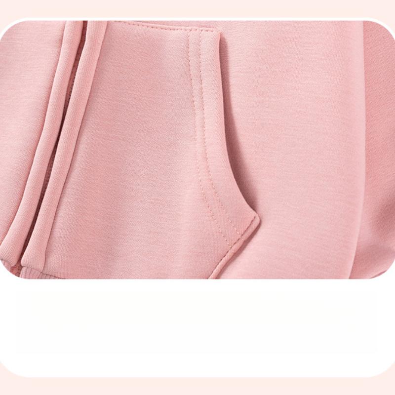 Bluza dziecięca Jesienna z polarową podszewką Jednokolorowa kurtka Urocza bluza z kapturem dla niemowlaka