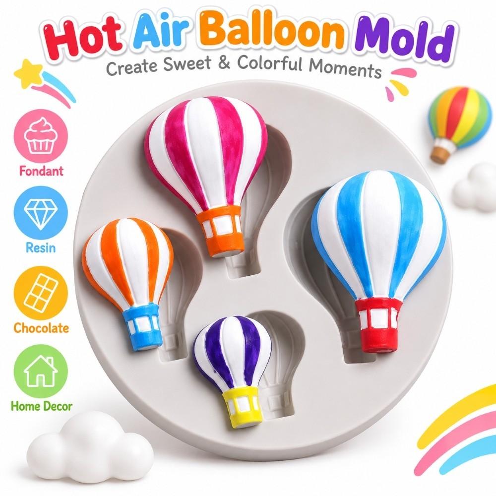 3PCS Silicone Hot Air Balloon Mold Multi-Cavity Chocolate Candy Mold Resin Fondant Polymer Clay
