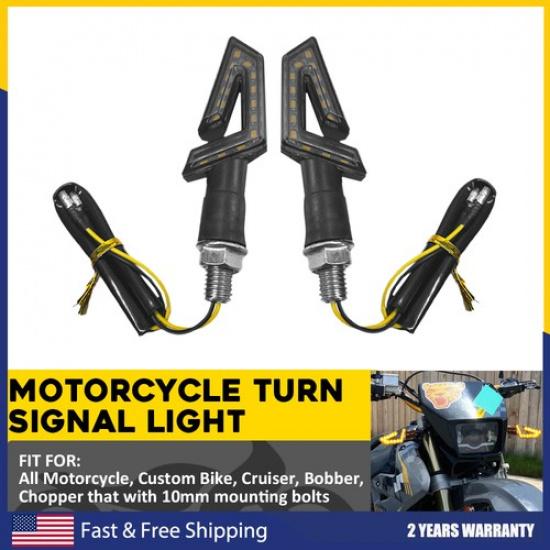 LED Mini Amber Lamp LED Motorcycle Signal Turn Blinker 12V Indicator Light 10MM