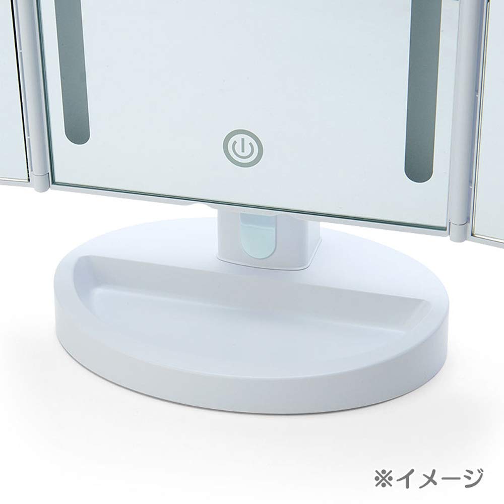 Sanrio Kuromi Lighted Mirror, Approx. 33.5 x 12 x 28.5 cm (with door open), ABS Resin Glass, 064271