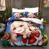 G-Genshin Impact Game Gamer Cartoon Comforter Bedding Set,Duvet Cover Bed Set Quilt Cover Pillowcase,King Queen Size Bedding Set