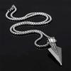 Men Arrowhead Necklace Stainless Steel Vintage Fashionable Polished Finish Unique Pendant Necklace Black