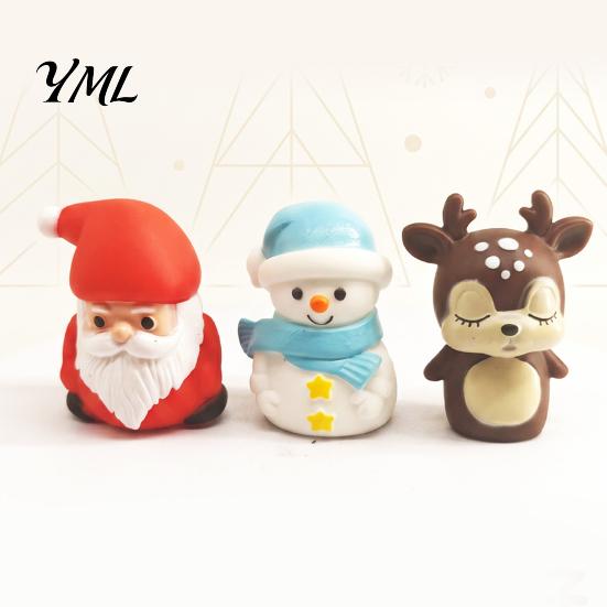 Miniaturní vánoční sady postav Vinylové figurky, Roztomilý Santa Claus Sněhulák Sob Mini soška, Dárky pro děti Malé sváteční stolní dort