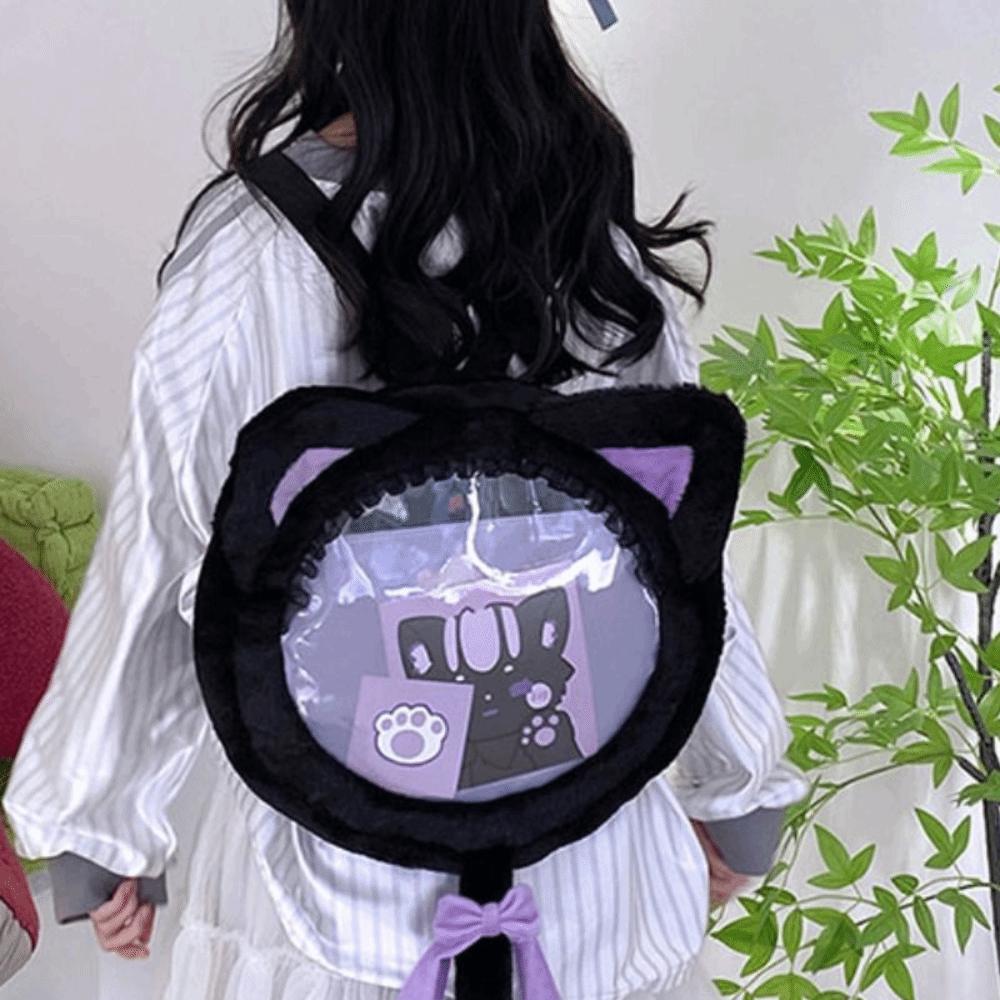 Crossbody Bag Transparent Pouch Itabag Japanese Style Plush Backpack Cute Cat Shoulder Bag  Lady