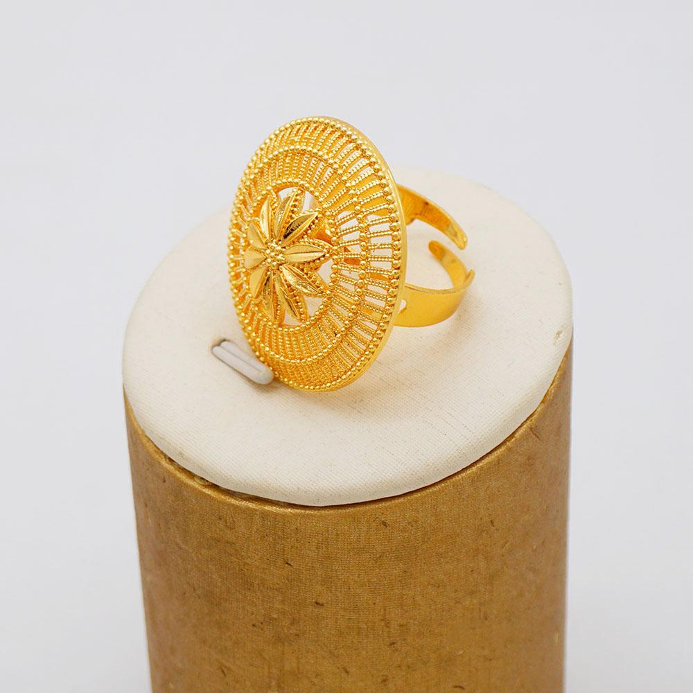 Ethiopia Dubai Gold Color Jewelry Set For Women Flower Pendant Ring Earrings 3 Piece Wedding Jewelry Accessories Jewelry