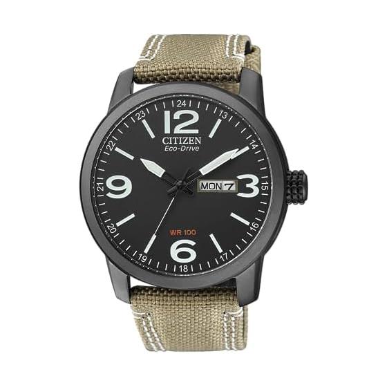 Citizen Аналоговые BM8476-23E, Черный/Бежевый, Ремешок