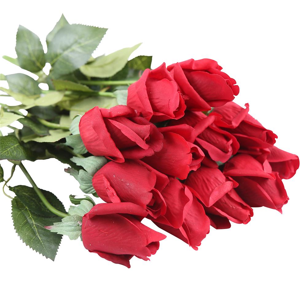 10Pcs Artificial Latex Roses Real Touch Flowers For Wedding Bridal Bouquet Home Decoration