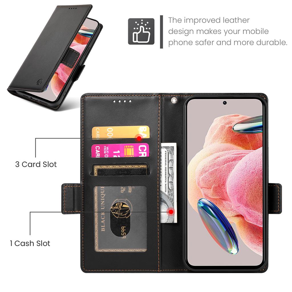 For Xiaomi 14T Case RFID Blocking Card Holder Kickstand TPU + PU Leather Phone Back Cover