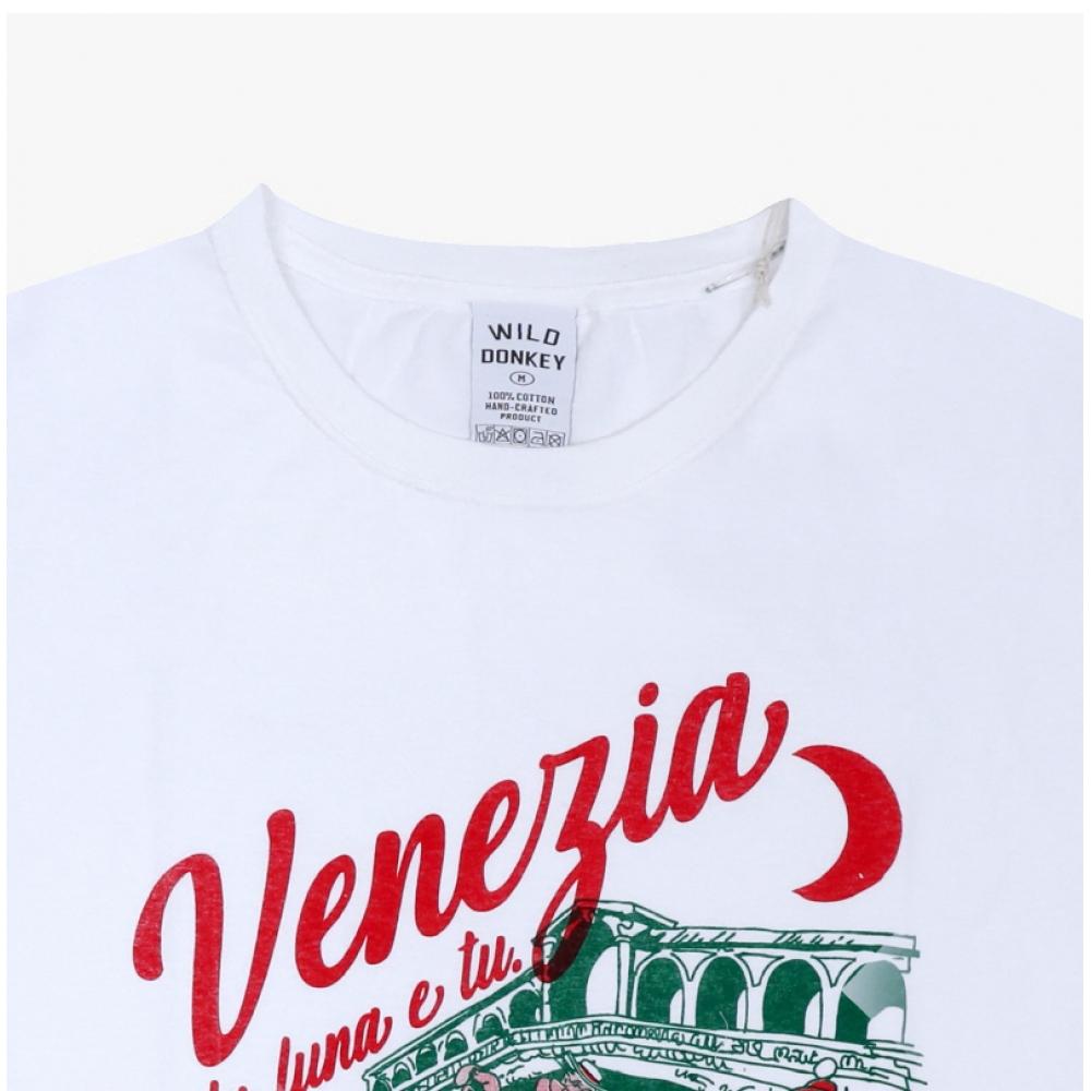 Wild Donkey Unisex Graphic T shirT Venezia T Venezia whiTe