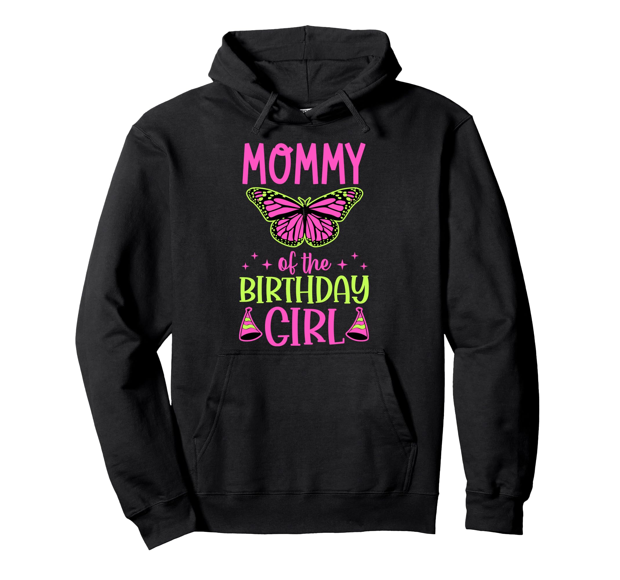 

Mommy of the Birthday Girl Butterfly Theme Birthday Party Hoodie чёрный