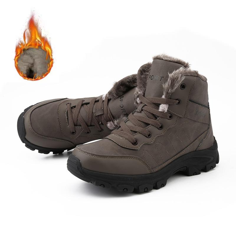

Мужские зимние ботинки, повседневные зимние ботинки на платформе, нескользящие, теплые меховые ботильоны, плюшевые ботинки в стиле милитари для улицы, для пеших прогулок, мотоциклетные ботинки 39