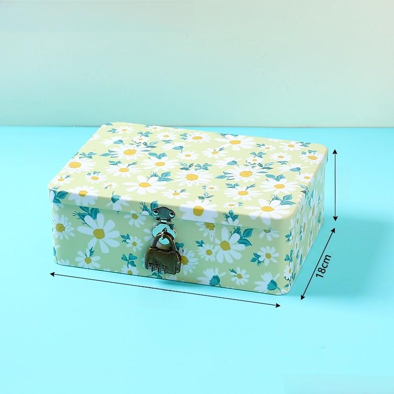 Cartoon Iron Pattern Box For Desk Drawer And Home Office Decoration Storage