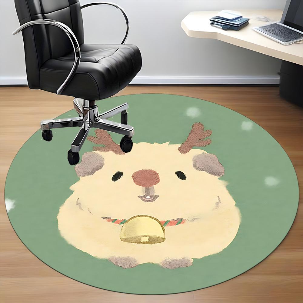 1pc Reindeer Plush Toy Chair Carpet for Office Non Slip, Lightweight, Machine Washable Rug for Office Holiday Decor