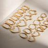 Minimalist Geometric Ear Clips Fashion Five Point Star Heart Titanium Steel Earrings for Women