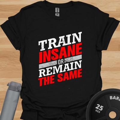 Train Insane Or Remain The Same T-Shirt – Motivational Gym Tee