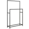 Freestanding Towel Holder 2 Bars Stainless Steel 66x20x110cm Black