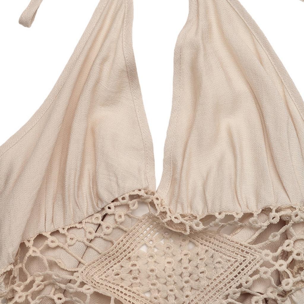 New Backless Bow Halter Neck Long Dress Casual Vacation Style Dress