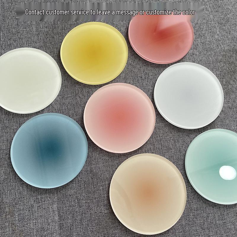 Nordic Sunset Gradient Round Acrylic Coaster - Heat-Resistant Photography Prop Ornament