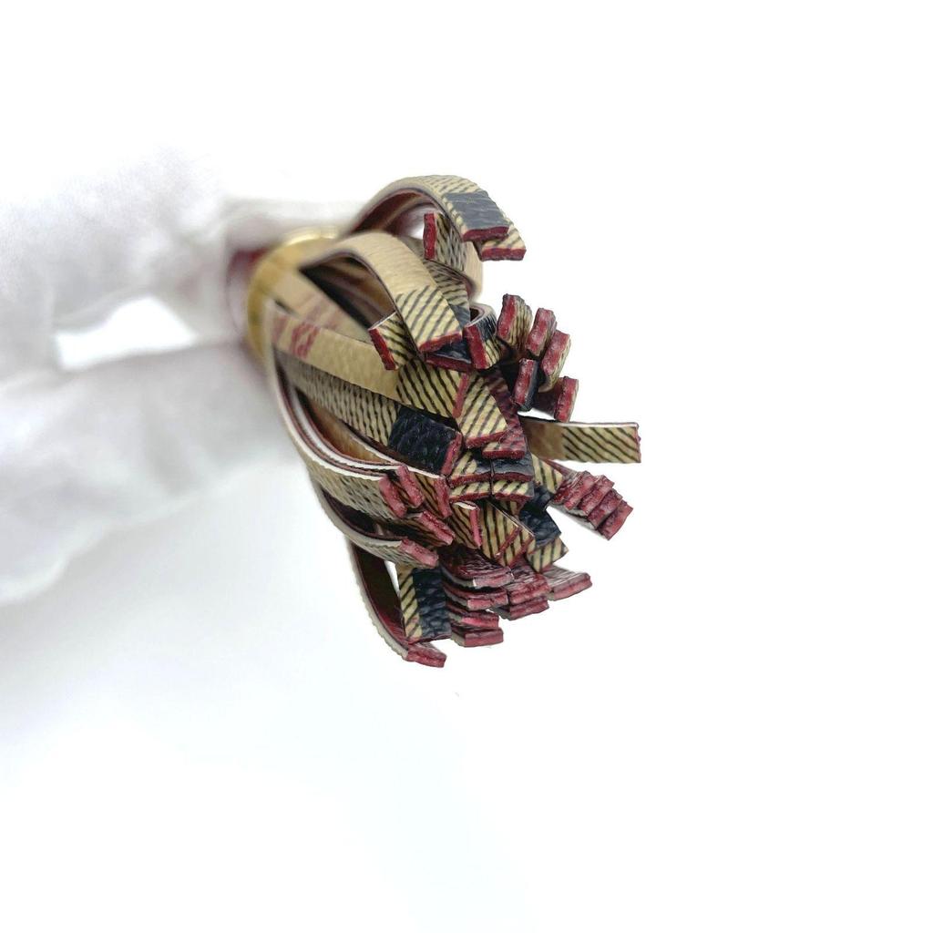 Used Good Quality BURBERRY Leather Tassel chaRM Keychain Tassel