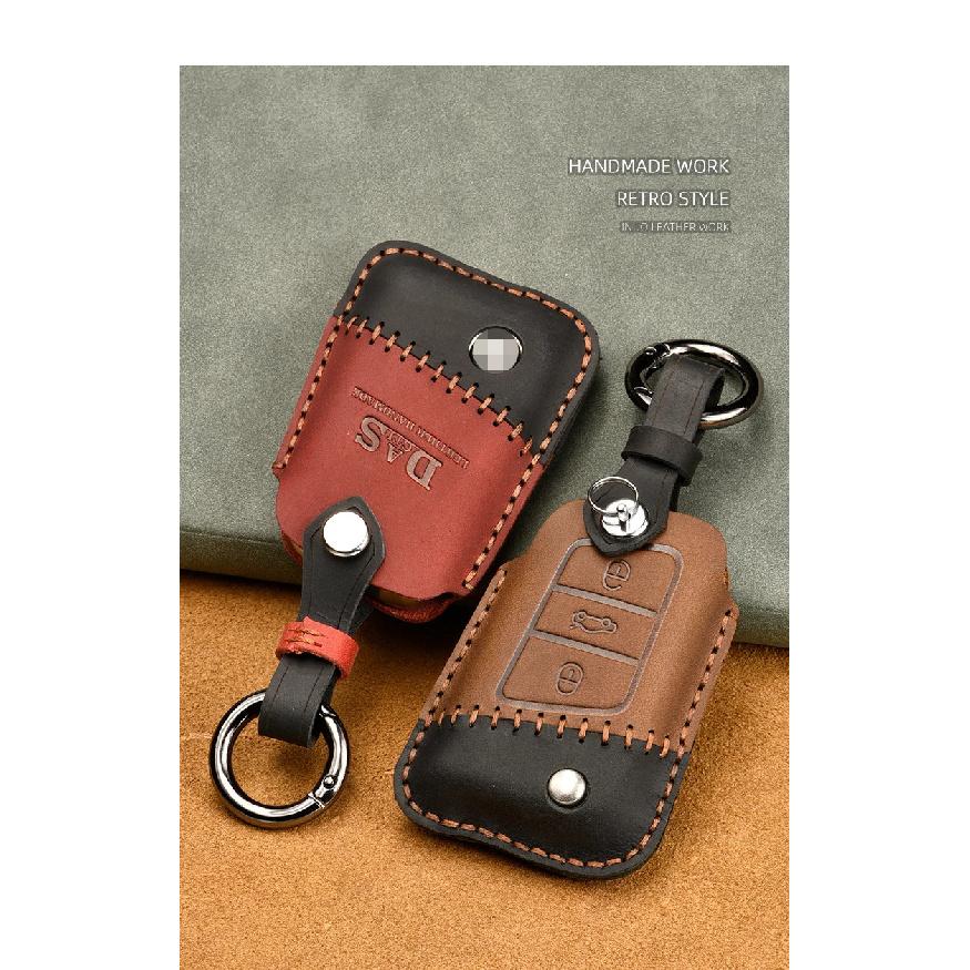 Leather Car Key Cover Case For VW Volkswagen Tiguan MK1 MK2 Magotan Passat B8 Polo Golf 4 5 6 7 mk7 Jetta POLO Eos Scirocco