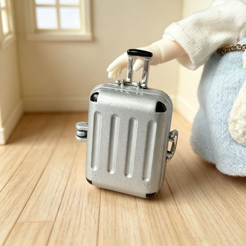1Pcs Cute Home Decor Accessories 1:12 Scale Dollhouse Miniature Travel Luggage Box Suitcase Model Photography Props
