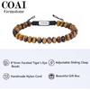 COAI Tiger Eye 8mm Power Stone Bracelet Men's Wealth Boosting Natural Gemstone