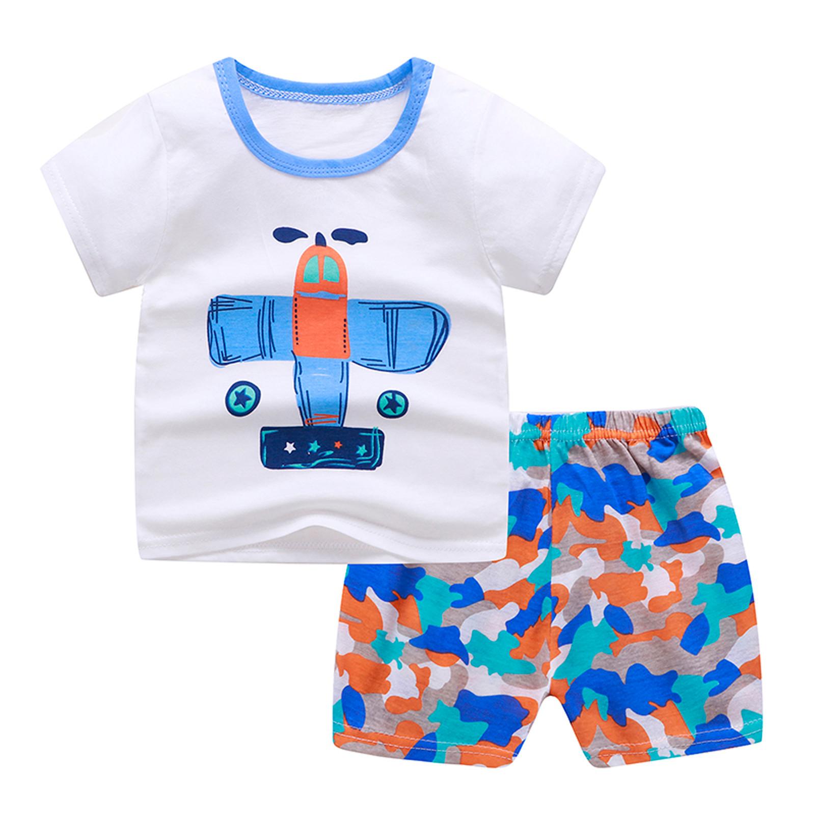 

Комплект одежды: футболка с короткими рукавами и шортами для маленьких мальчиков и девочек, От 0 до 5 лет 110