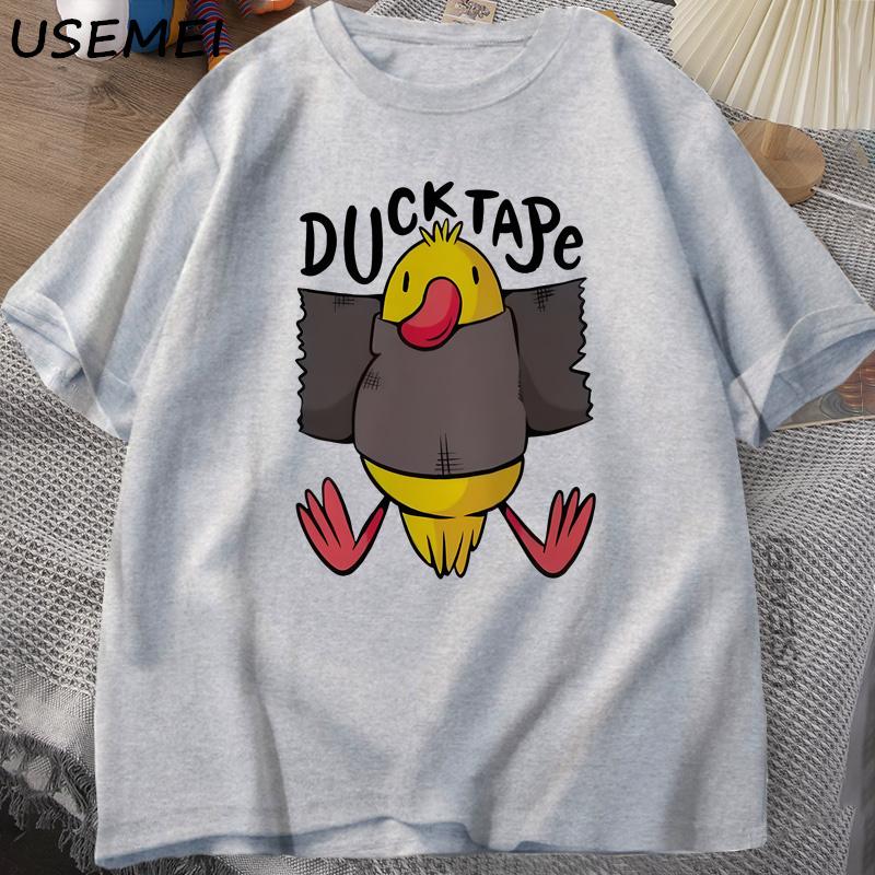 Funny T Shirt Duck Tape Print Cotton Tee Men Casual Tshirts Graphic Tees Top Summer Short Sleeve Harajuku Streetwear