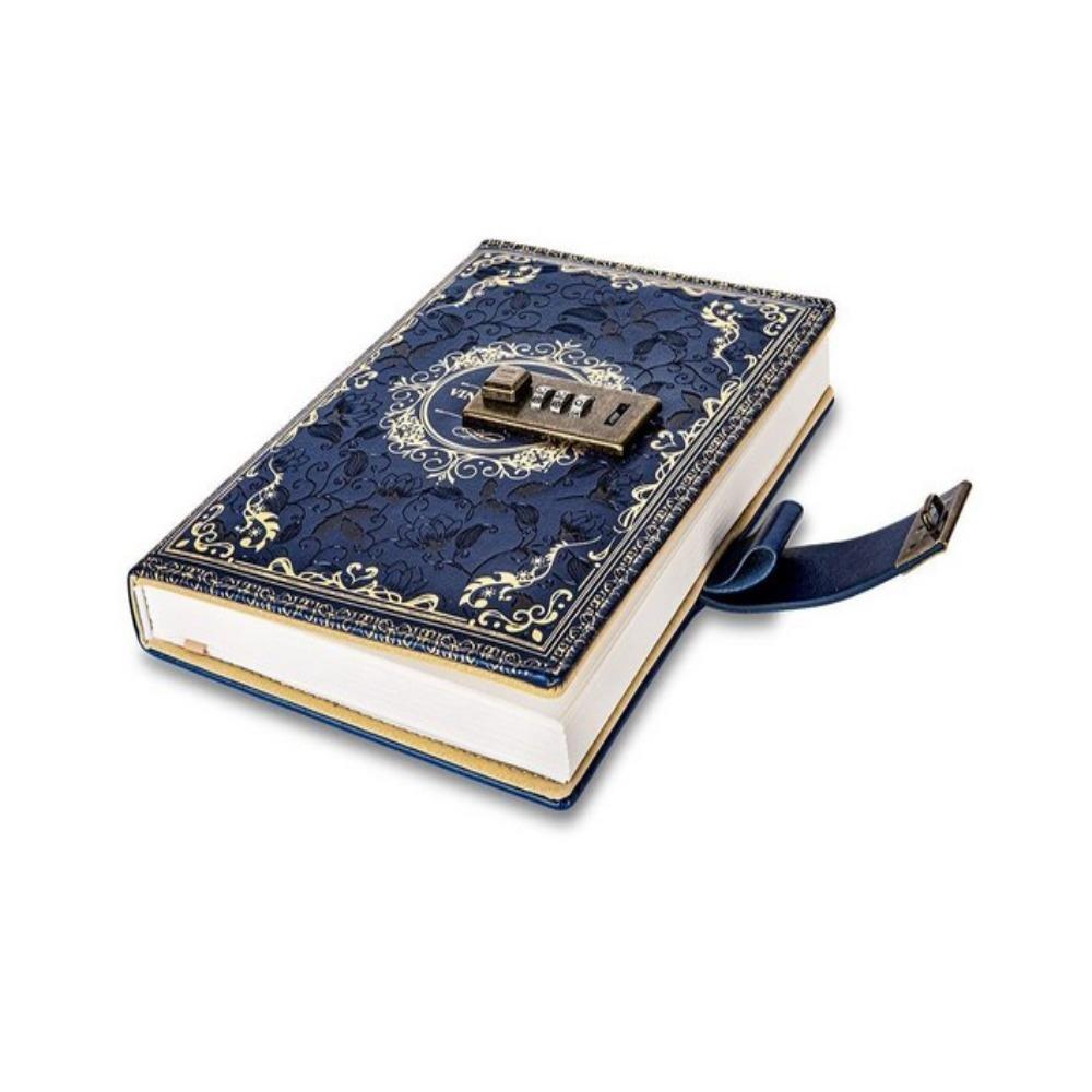 Retro Style PU Leather Notebook Paper Thickness A5 Retro Password Book Student Notebook  Student