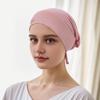 Berretto Foulard Monocolore da Donna Regolabile Traspirante Elasticizzato Antiscivolo Cotone Sottocappello Sotto Foulard Cappello Interno Cappello da Notte per Dormire Cuffia per Capelli
