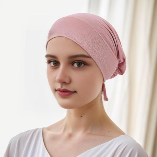 Berretto Foulard Monocolore da Donna Regolabile Traspirante Elasticizzato Antiscivolo Cotone Sottocappello Sotto Foulard Cappello Interno Cappello da Notte per Dormire Cuffia per Capelli