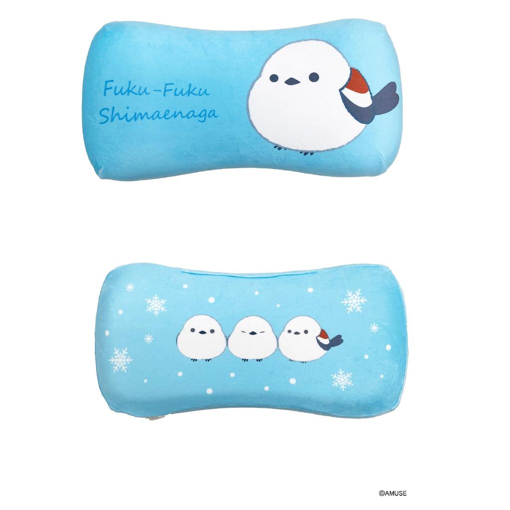 MORIPiLO Morishita Memory Foam Pillow Fluffy Shimaenaga 15x31cm Waist Rest Back Support Stuffed Toy Cushion Snow Blue 4621262