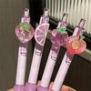 4Pcs Ice Grapefruit Gel Pen With Cute Pendant 0.5Mm Fast-Drying Black Ink Press Pen For Kawai Office School Writing Supplies