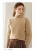 Women's Heavyweight Cable Knit 100% Pure Cashmere Half-High Collar Sweater