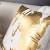 2pcs 45*45cm Nordic Luxury Hot Stamping Pillowcases Gold Patterned Short Plush Pillowslip White and Black Square Pillow Cover