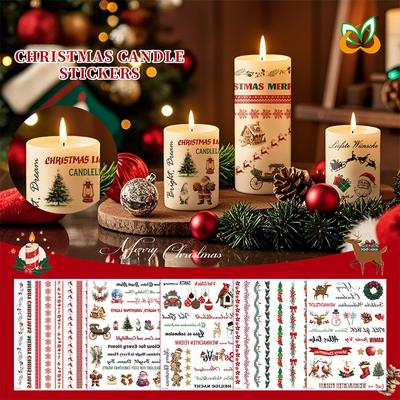 1PC Christmas Sticker for Candle Window Holiday Party Home Decoration